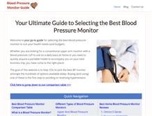 Tablet Screenshot of bloodpressuremonitorguide.com